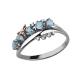 Серебряное кольцо AQUAMARINE А6571905А с топазом и фианитом