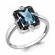Серебряное кольцо AQUAMARINE А6574393Ч с фианитом, Лондон топазом и ювелирным кристаллом