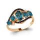 Кольцо из золочёного серебра AQUAMARINE А6574508Ч-п с фианитом, Лондон топазом, ювелирным кристаллом и шпинелью
