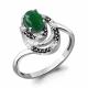 Серебряное кольцо AQUAMARINE А6575309Ч с фианитом, агатом и ювелирным кристаллом