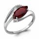 Серебряное кольцо AQUAMARINE А6575803А с фианитом и гранатом