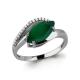 Серебряное кольцо AQUAMARINE А6575809А с фианитом и агатом