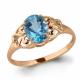 Кольцо из золочёного серебра AQUAMARINE А6576005-п с топазом