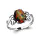 Серебряное кольцо AQUAMARINE А6577187А с фианитом и опалом