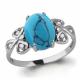 Серебряное кольцо AQUAMARINE А6577194А с фианитом и бирюзой