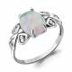 Серебряное кольцо AQUAMARINE А6577198А с фианитом и опалом