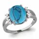 Серебряное кольцо AQUAMARINE А6577294А с фианитом и бирюзой