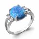 Серебряное кольцо AQUAMARINE А6577297А с фианитом и опалом