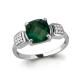Серебряное кольцо AQUAMARINE А6577399А с фианитом и турмалином