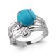 Серебряное кольцо AQUAMARINE А6577594А с фианитом и бирюзой