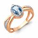 Кольцо из золочёного серебра AQUAMARINE А6578205А-пк с топазом и фианитом