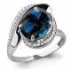 Серебряное кольцо AQUAMARINE А6579093А с фианитом и Лондон топазом