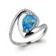 Серебряное кольцо AQUAMARINE А6579105А с топазом и фианитом