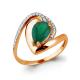 Кольцо из золочёного серебра AQUAMARINE А6579109А-п с фианитом и агатом