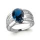Серебряное кольцо AQUAMARINE А6579293А с фианитом и Лондон топазом