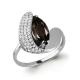 Серебряное кольцо AQUAMARINE А6579301А с фианитом и раухтопазом