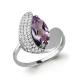 Серебряное кольцо AQUAMARINE А6579304А с фианитом и аметистом