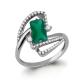 Серебряное кольцо AQUAMARINE А6579709А с фианитом и агатом