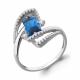 Серебряное кольцо AQUAMARINE А6579793А с фианитом и Лондон топазом