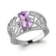Серебряное кольцо AQUAMARINE А6579804А с фианитом и аметистом