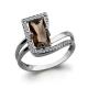 Серебряное кольцо AQUAMARINE А6579901А с фианитом и раухтопазом
