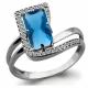 Серебряное кольцо AQUAMARINE А6579993А с фианитом и Лондон топазом
