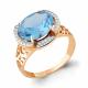 Кольцо из золочёного серебра AQUAMARINE А6580092А-п с топазом и фианитом