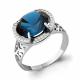 Серебряное кольцо AQUAMARINE А6580093А с фианитом и Лондон топазом