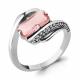 Серебряное кольцо AQUAMARINE А6580190А с фианитом и морганитом