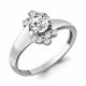 Серебряное кольцо AQUAMARINE А65808А с фианитом и Swarovski