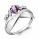 Серебряное кольцо AQUAMARINE А6581304А с фианитом и аметистом