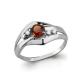 Серебряное кольцо AQUAMARINE А6581803 с фианитом и гранатом