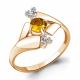 Кольцо из золочёного серебра AQUAMARINE А6582006А-п с фианитом и цитрином