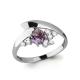 Серебряное кольцо AQUAMARINE А6582904А с фианитом и аметистом