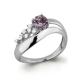 Серебряное кольцо AQUAMARINE А6583404А с фианитом и аметистом