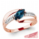 Кольцо из золочёного серебра AQUAMARINE А65839508А-п с фианитом и топазом Swarovski