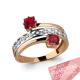 Кольцо из золочёного серебра AQUAMARINE А65845502А-пк с фианитом и топазом Swarovski