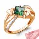 Кольцо из золочёного серебра AQUAMARINE А65855503А-п с фианитом и топазом Swarovski