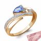 Кольцо из золочёного серебра AQUAMARINE А65858501А-п с фианитом и топазом Swarovski