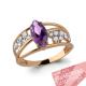 Кольцо из золочёного серебра AQUAMARINE А65865500А-п с фианитом и топазом Swarovski