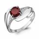 Серебряное кольцо AQUAMARINE А6587203А с фианитом и гранатом
