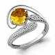 Серебряное кольцо AQUAMARINE А6587406А с фианитом и цитрином