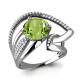 Серебряное кольцо AQUAMARINE А6589689А с фианитом и хризолитом