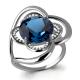Серебряное кольцо AQUAMARINE А6589793А с фианитом и Лондон топазом