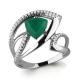 Серебряное кольцо AQUAMARINE А6589809А с фианитом и агатом