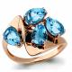 Кольцо из золочёного серебра AQUAMARINE А6589905-п с топазом