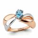 Кольцо из золочёного серебра AQUAMARINE А6590105-пк с топазом