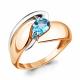 Кольцо из золочёного серебра AQUAMARINE А6590205-пк с топазом