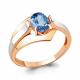 Кольцо из золочёного серебра AQUAMARINE А6593105-пк с топазом