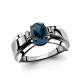 Серебряное кольцо AQUAMARINE А6593208 с Лондон топазом